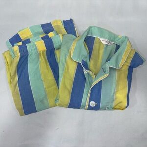 Derek Rose Striped 100% Cotton Pajama Set